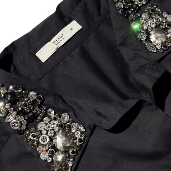 Crystal embellished collar button down - Picture 2 of 2